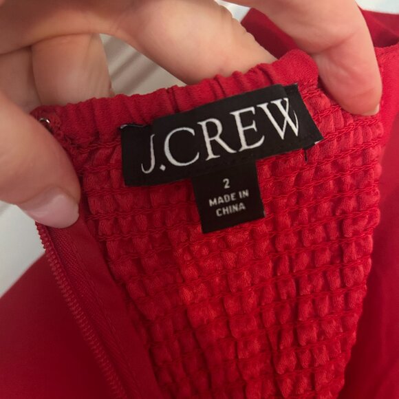 J. Crew Red Sweetheart Bustier Top in Drapey Crepe (size 2) - Picture 7 of 7